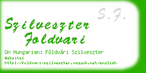 szilveszter foldvari business card